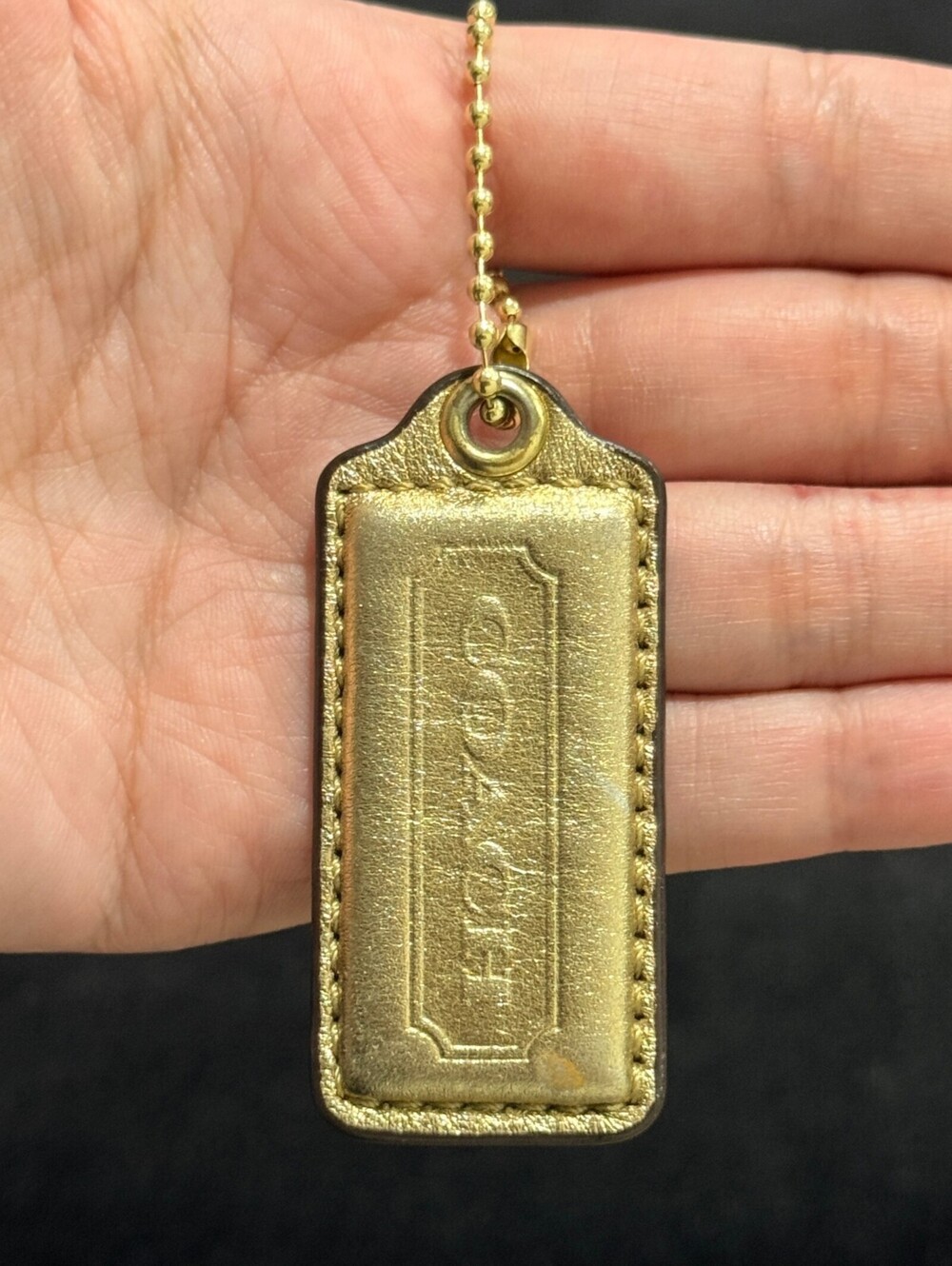 2.25" Y2K Coach Leather Key Fob Keychain Hang Tag Hangtag